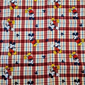 Cotton Fabric Mickey Mouse Red Plaid Print 32"x44" Springs Creative Disney